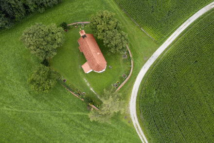 Chiemsee, Maisfeld, Vogelperspektive, Weg